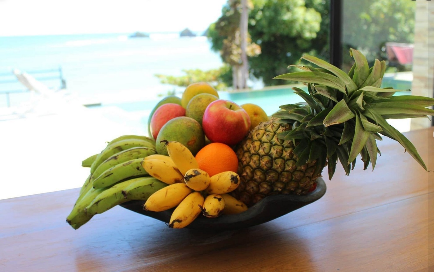Les fruits de Nosy Be, mangues, ananas, bananes, corossol, litchies, jacque, cocos...